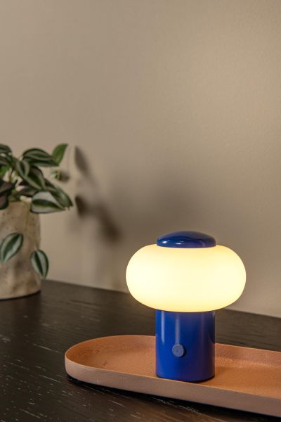 Lucide GUSTAV - Rechargeable Table lamp - Battery pack - Ø 8 cm - LED Dim. - 1x0,8W 2700K - Blue